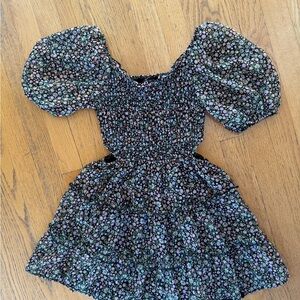 Art Class Black Floral Smocked Dress